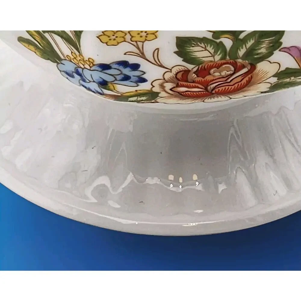 Aynsley Cottage Garden Hexagon Footed Bowl English Bone China 3
